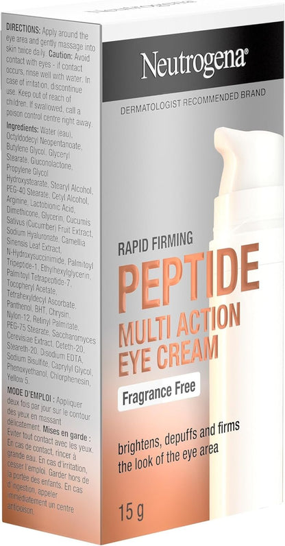 Neutrogena Rapid Firming Peptide Multi Action Eye Cream - Peptides - Dark Circles, Firm Skin, Puffy Eyes - 15 grams