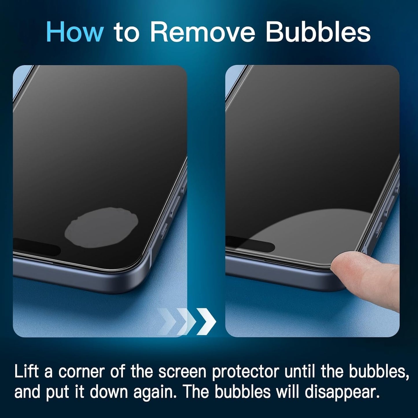 JETech Privacy Screen Protector for iPhone 15 Pro 6.1-Inch with Camera Lens Protector, Anti-Spy Tempered Glass Film, Easy Installation Tool, 2-Pack Each