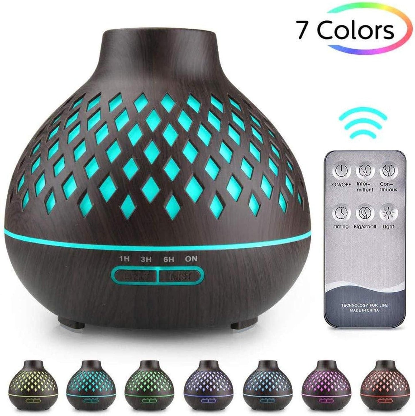 400Ml Remote Control Aroma Diffuser Ultrasonic Cool Mist Air Humidifier with Led Light