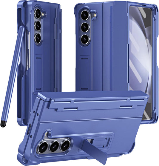 RUNGOS One-Piece for Samsung Z Fold 6 Case, Built-in 1 S Pen & Screen Protector [All-Inclusive Hinged Protection] [Hidden Kickstand & Pen Holder] 10X Shockproof Cover for Samsung Galaxy Z Fold 6 Case