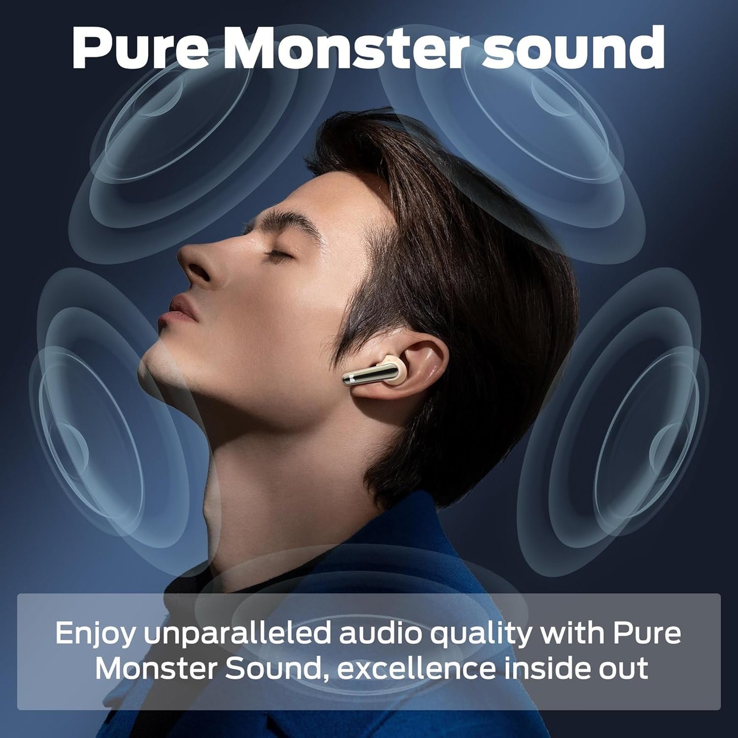Monster N-Lite 203 AirLinks Wireless Earbuds, Bluetooth Headphones HiFi Stereo, 30H Playback, Crystal Clear Call, Type-C Charging, IPX6 Waterproof Wireless in-Ear Earbuds