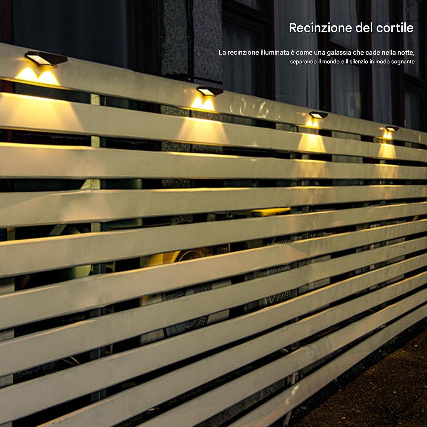 Solar Wall Mount Lights, Outdoor Fence Lamp, Waterproof Exterior Lighting, Foldable and Space-Saving Energy-Efficient LED Decor for House Wall, Yard, Pathway, Driveway, Black