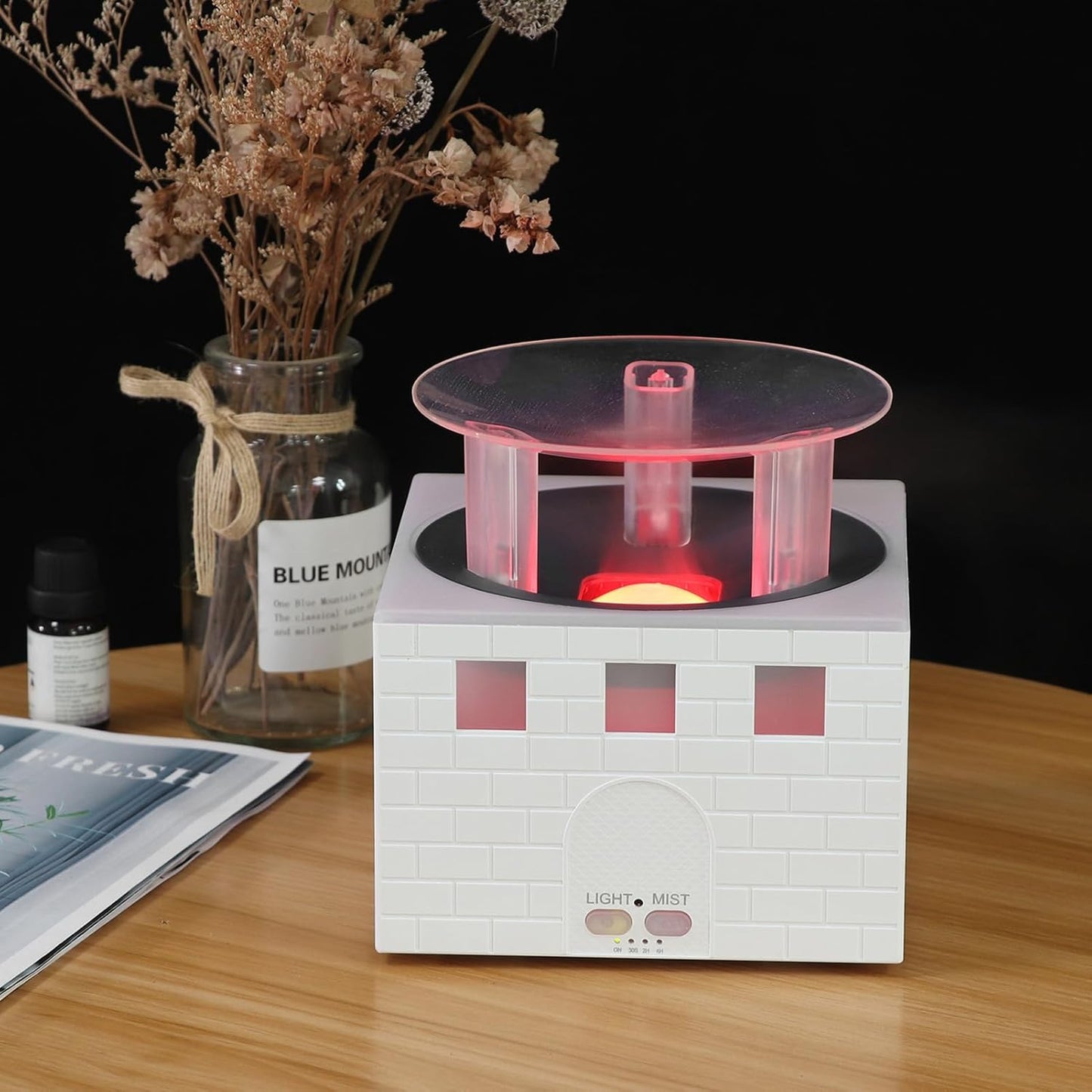 Essential Oil Diffuser, Aromatherapy Diffuser Cool Mist Humidifier Multifunctional Remote Control Air Humidifier Diffusers for Home, Bedroom, Office, Yoga, Timer (US Plug 100-240V)