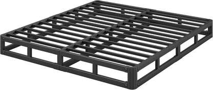 LAKKURI 5 Inch High King Size Bed Frame Low Profile, Metal Platform Bed Frame King No Box Spring Needed, Mattress Foundation, Easy Assembly, Heavy Duty, Noise Free