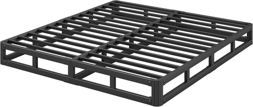 LAKKURI 5 Inch High King Size Bed Frame Low Profile, Metal Platform Bed Frame King No Box Spring Needed, Mattress Foundation, Easy Assembly, Heavy Duty, Noise Free
