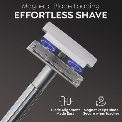 Parker SoloEdge Single Edge Safety Razor with 100 Parker Platinum Single Edge Razor Blades Included