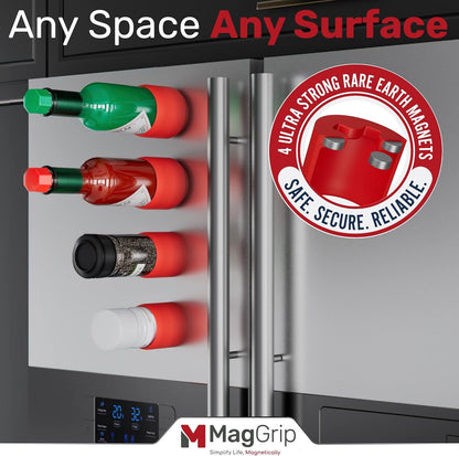 Magnetic Spice Jars Grip, RV Camper Kitchen Organization, Organization Must-Haves, Camper Must Haves, RV Kitchen Accessories, Motorhome Accessories, Tiny Home Kitchen Gadgets Space Saving 4pk Red