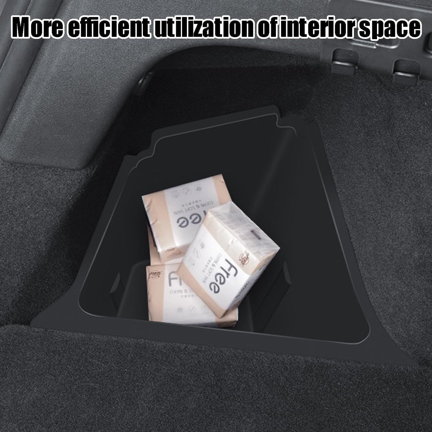 Yotsuba for Tesla Model Y Trunk Storage Bins, Rear Trunk Organizer Side Packets Tray for 2022-2024 Tesla Model Y 5-Seater (Newest Verion)