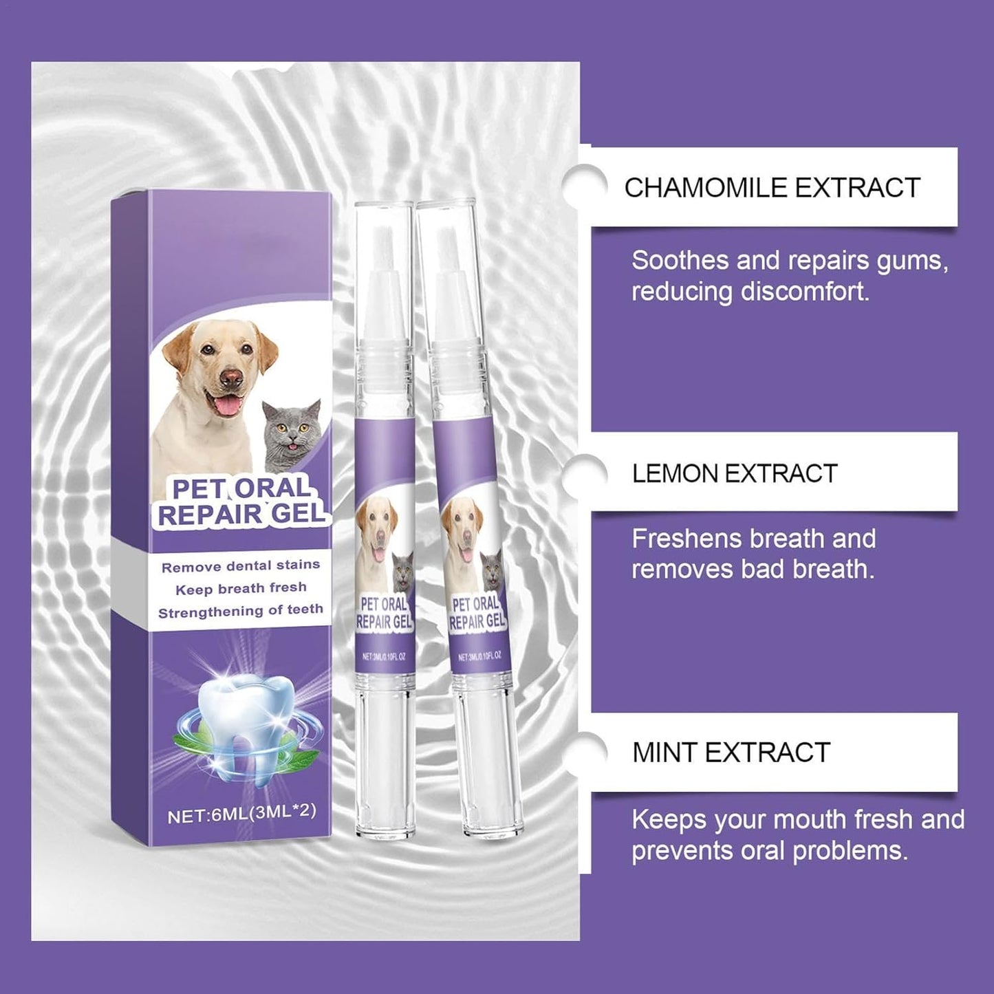 Pet Smile Toothpaste for Dogs, Pet Oral Repair Gel for Dogs, Dog Toothpaste TartarRemover, Best Oral Care Gel Freshening Breath Gel for Dogs And Cats 5ml 1.5x12.7cm/0.51x4.96