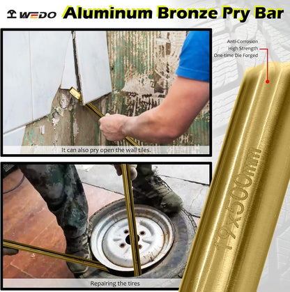 WEDO Non-sparking Pry Bar, Spark-free Safety Bar Aluminum Bronze, DIN Standard, BAM & FM Certificate, 15x15x500mm.