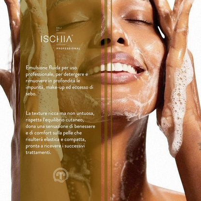 Ischia Pro Salts [ 500 ml] – Multi-active Cleansing Milk – Face Cleanser Neck, Decoltè – Anti-Aging Action – Hyaluronic Acid, Natural Oils, Alpha Hydroxy Acids, Thermal Water.