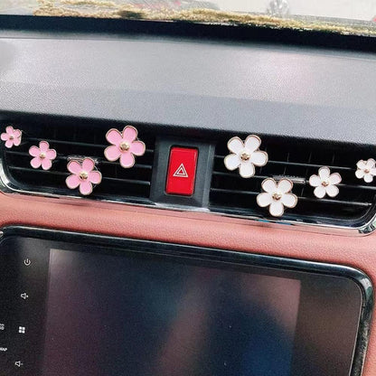 FRAINBOWZ Car Accessories for Women,4pcs Lucky Flower Vent Clip, Car Air Freshener Clip, Air Vent Clips Vent Ornament (pink)
