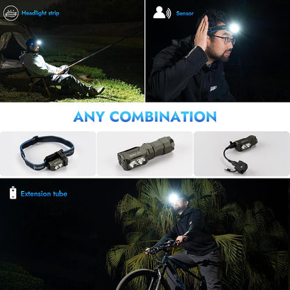 LED Torch Rechargeable Flashlight，WUBEN E7 1800 Lumens Super Bright Torches,Powerful Handheld Torches; IP68 EDC Flash Light for Headlamp Use, Rescue, Camping(Green)