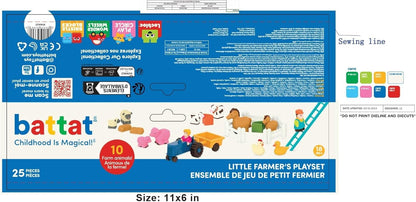 Battat Farm Animal Play Set - 25 Toy Farm Animals, Fences, Farmers, Tractor, Trailer & More for Toddlers 18 Months+ - Farm Playset