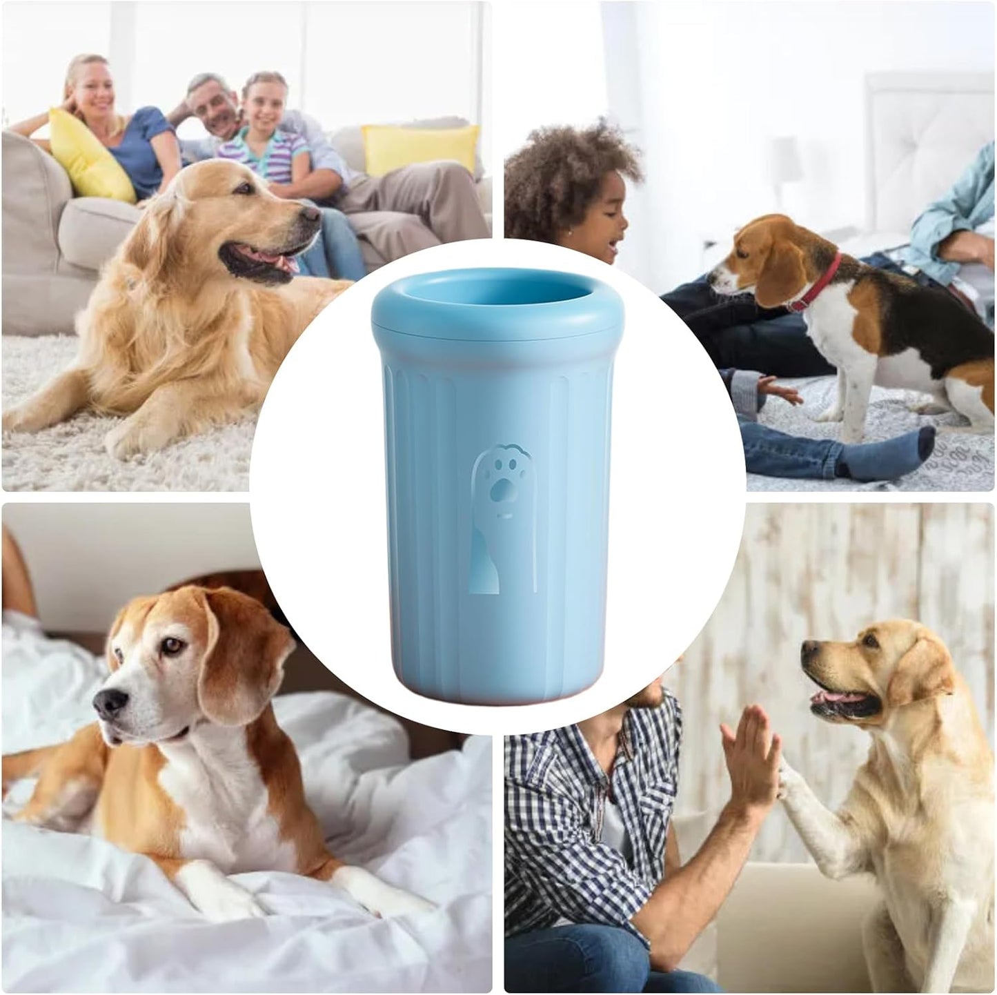 Paw Washer | Puppy Feet Cleaning Cup | Portable Pet Bath Paw Washer with Soft Bristle for All Breeds Daily Grooming, Travel Camping Road Trip