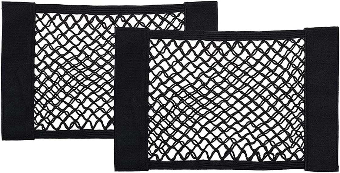 Tuxiaobu 2 Pack Mesh Organizers Net, Universal Mesh Cargo Net, Car Storage Net, Wall Sticker Organizer Pouch Bag Storage Mesh Net for Car Trunk Storage Add On Organizers for Car Truck