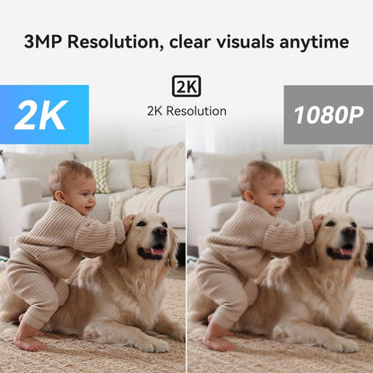 Indoor Camera, 5G & 2.4G WiFi Pet Camera with Phone APP,Security Cameras for Home with 360° Pan&Tilt,Night Vision,Motion Detection,2 Way Audio,SD or Cloud Storage,Work with Alexa, White