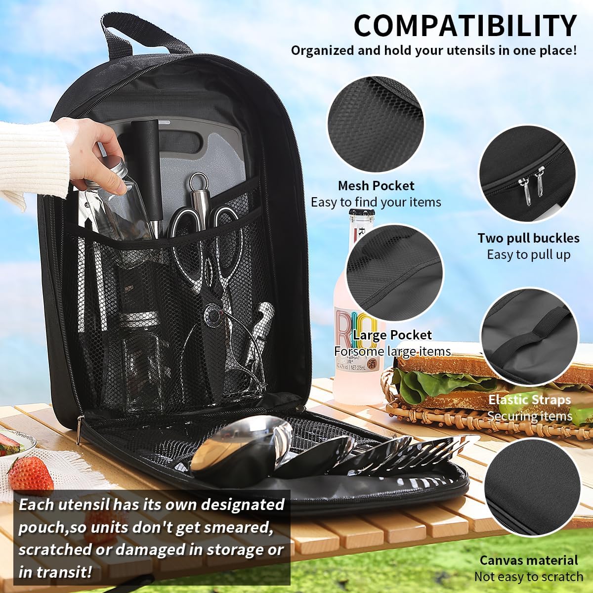 ReaNea Camping Essentials Accessories Camping Gear Must Haves, Cooking Utensils Set Rv Camping Kitchen Backpacking Supplies Camper Gadgets Outdoor Hiking Travel Picnic Gifts