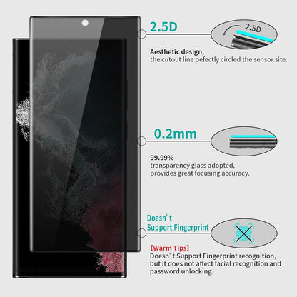 Galaxy S22 Ultra Privacy Screen Protector, QUESPLE 2 Pack Shatterproof Premium Tempered Glass Film for Samsung Galaxy S22 Ultra 5G Privacy Screen Protector[Does't Support Fingerprint Unlock]