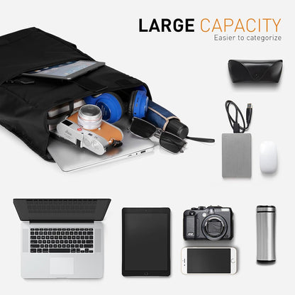 TREKKIN PLUS Laptop Backpack, Waterproof Outdoor Sports Casual Daypack Travel Essentials Black