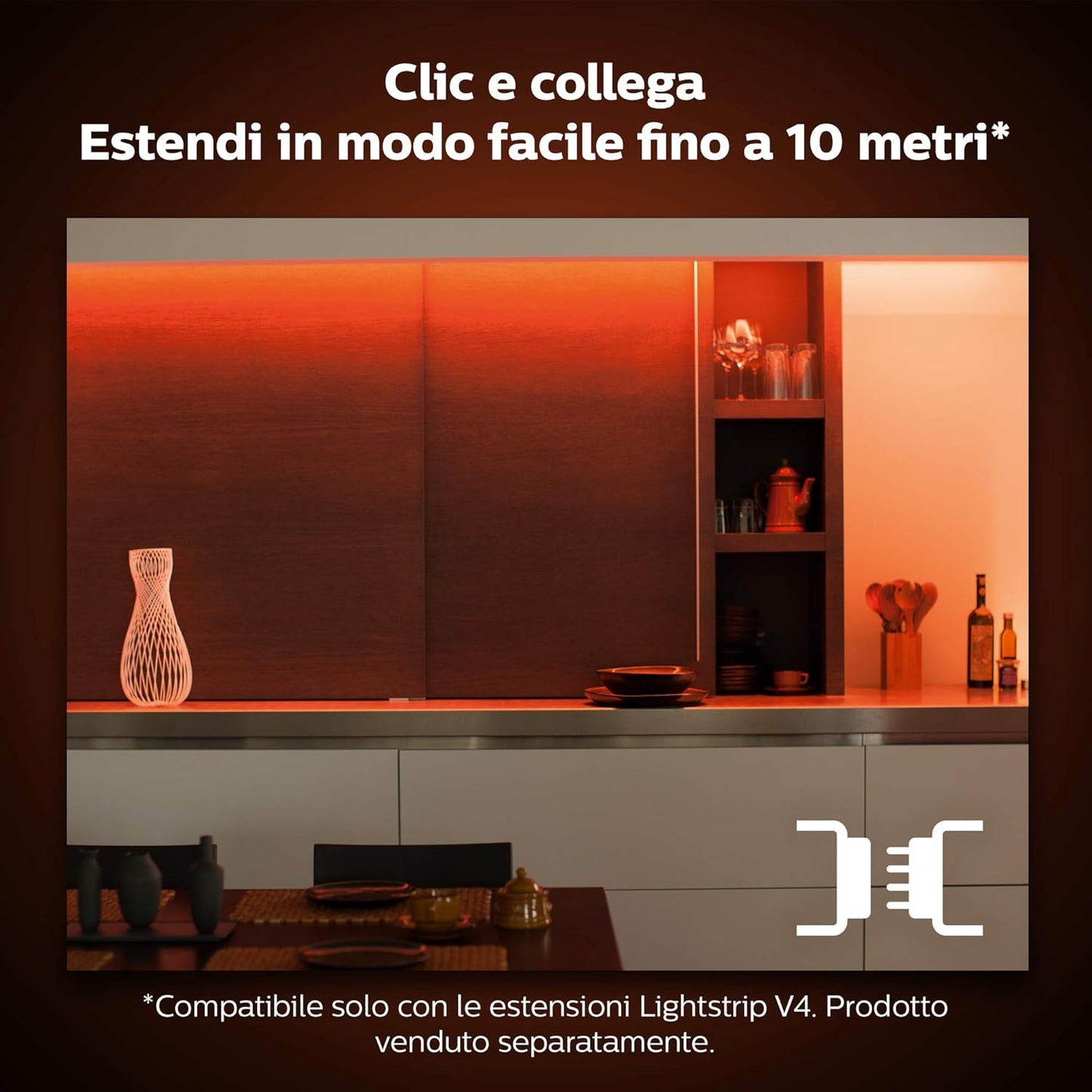 Philips Hue White and Color Ambiance Lightstrip 1m Smart Bluetooth LED Strip (Extension for Basic Kit 2m)