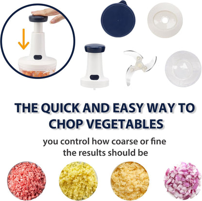 Rorence 3 in 1 Stainless Steel Pump Salad Spinner Food Chopper Set: Large Collapsible Lettuce Spinner, Chopper for Vegetable Slicer and Dicer, 5 QT Mixing Bowl with 5 Graters