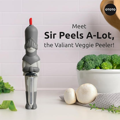 NEW OTOTO Sir Peels A-Lot Medieval Knight Vegetable Peeler - Swivel Vegetable Peelers for Potatoes, Fruits, Cute Gadgets, Gifts, Potato, Veggie, Fruit Peeler, Cute Kitchen Accessories