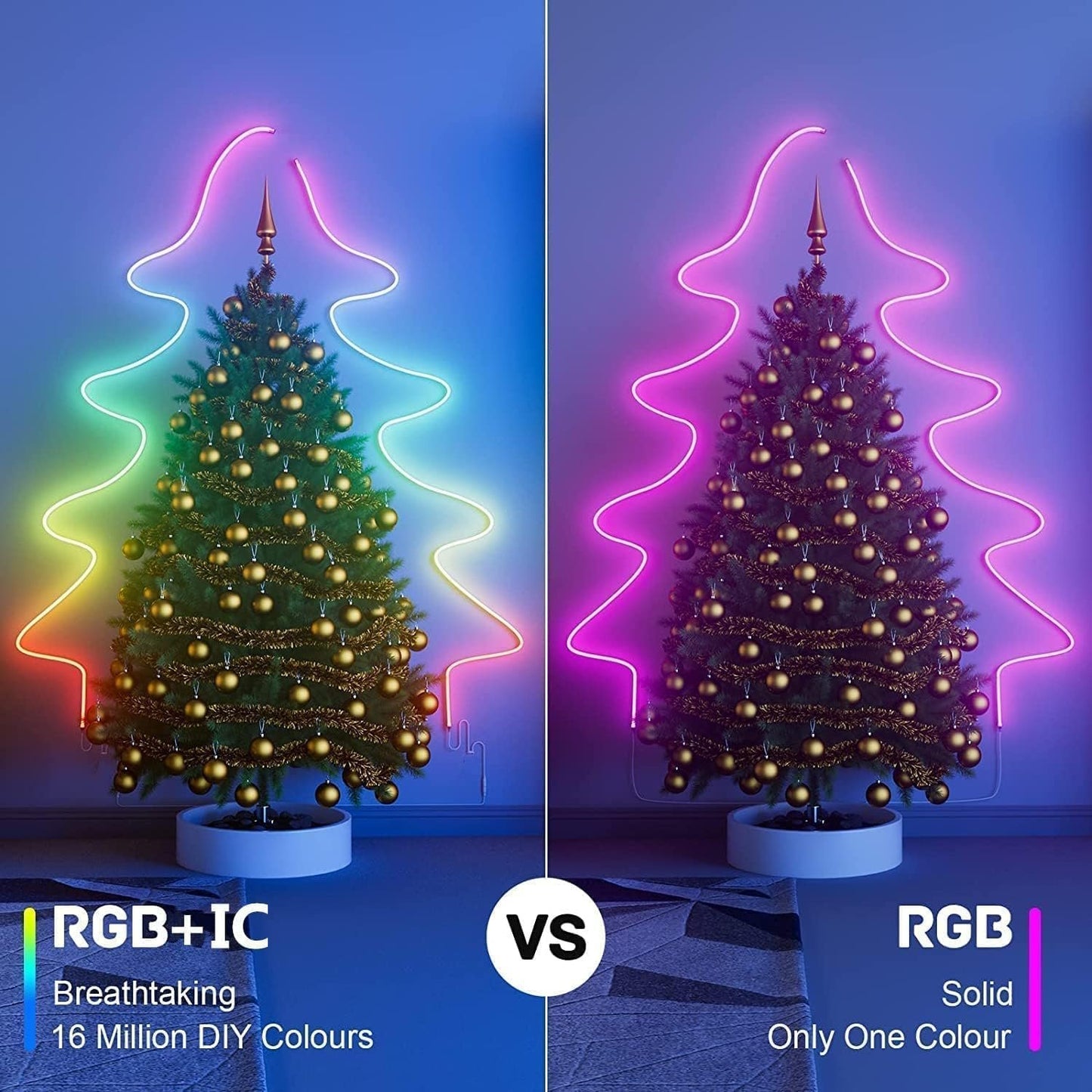 Neon Rope Strip Lights 5m RGBIC Flow LED Lights - Outdoor IP67 Waterproof, Voice Control with Alexa/Google, Music Sync via Built-in Mic, Flexible DIY Design for Bedroom, Gaming Room, Party Decor