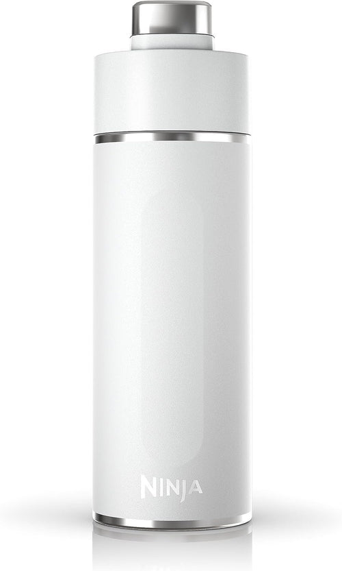 Ninja Thirsti 18oz Travel Water Bottle, for Carbonated Sparkling Drinks, Colder and Fizzier Longer, Leak Proof, 24 Hrs Cold, Dishwasher Safe, Stainless Steel Insulated Tumbler, Cloud White, DW1801WH