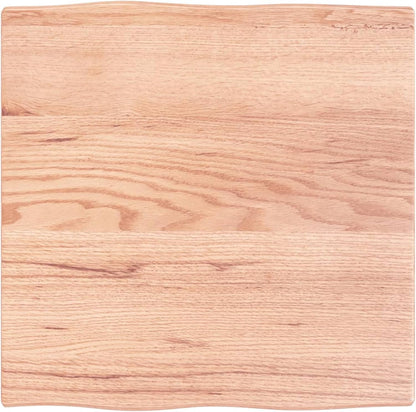 Light Brown Solid Oak Tabletop, 60 x 60 x 2 cm, Live Edge Design, Replacement for Kitchen Coffee Table, Dining Table, Desktop Surface, Durable and Stylish