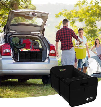 Long Pond Foldable Car Trunk Storage Organizer, Multi-Compartment, Reinforced Handles, Blue
