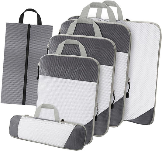 Gralara Ultimate Travel Packing Cubes Set for Seamless Organization, Gray