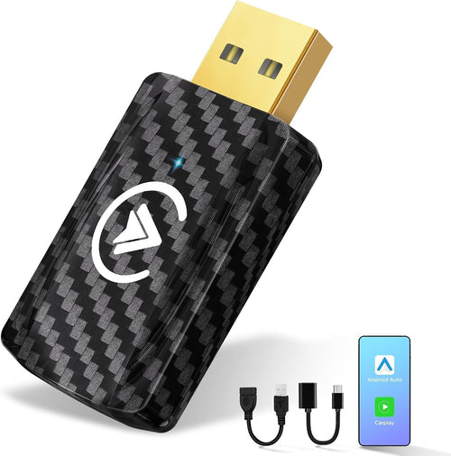 MSXTTLY Wireless Carplay Adapter & Android Auto Wireless 2 in 1, SMT-AC01 Converts Android Auto/Carplay from Wired to Wireless, Supports iOS 10+ and Android 11+, USB C/A, Plug & Play Mini Black