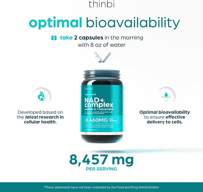 NAD Supplement 8,457 mg Extra Strength NMN Alternative Liposomal, Green Tea + Astaxanthin for Women & Men, Resveratrol, CoQ10, Alpha Lipoic Acid – Energy Anti-Aging,Cell Regeneration –30-Day