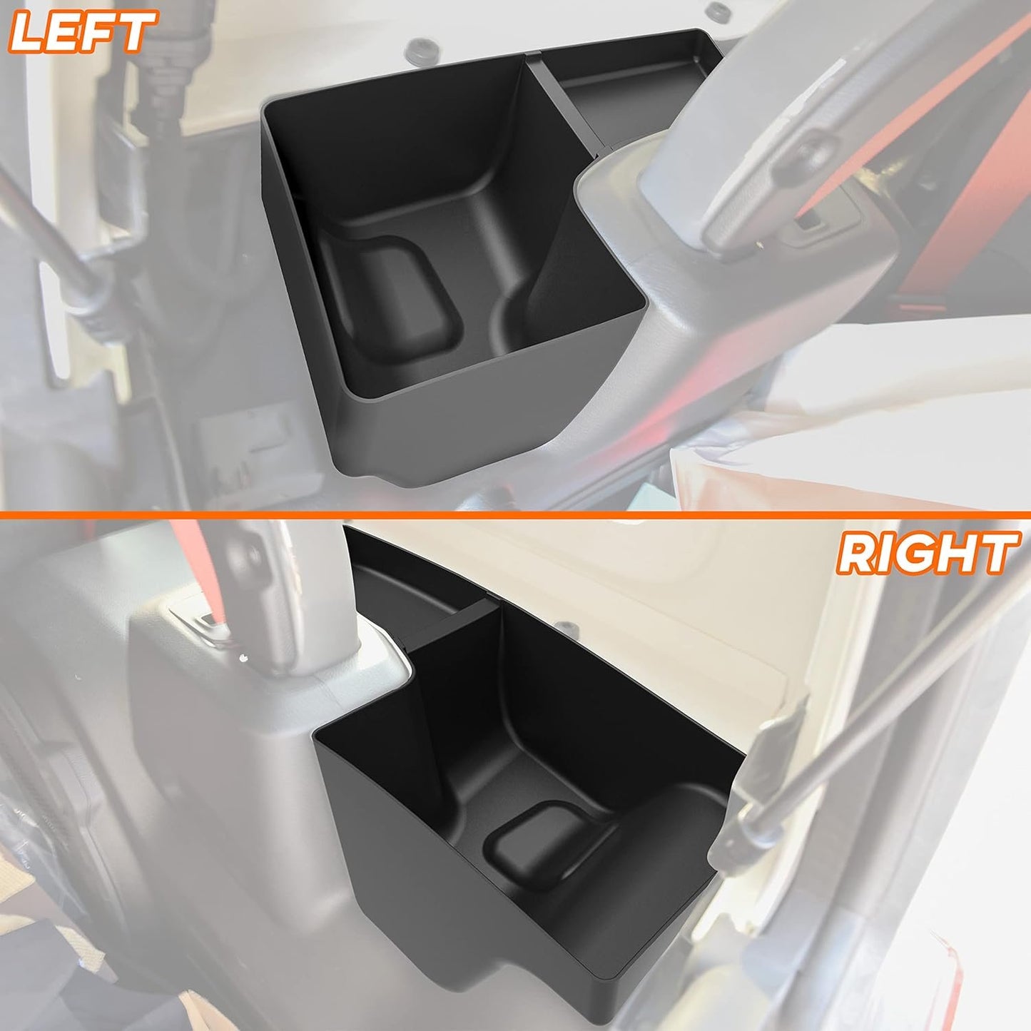 KEWISAUTO Wheel Well Storage Bin for Jeep Wrangler 2018-2023, Rear Trunk Side Storage Box Cargo Organizer Tray for Jeep Wrangler JL JLU 2018-2023 Interior Accessories (Left & Right)