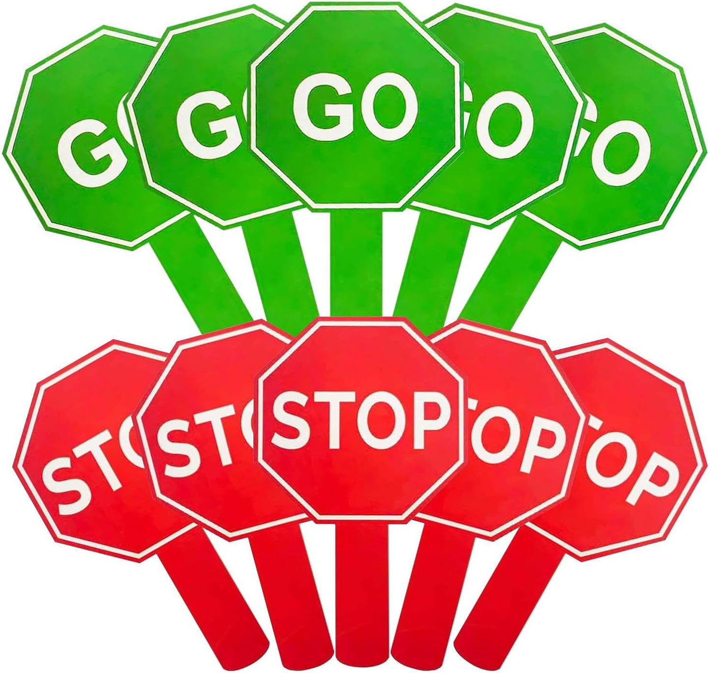 Handheld Stop Sign, 10 doppio-laterale di Warning Paddles, 9,84 x 5,91 x 0,39 Inches Waterproof Street Safety Signs with Handle, Teaching Tool for Kids, School Bus Parking, Classroom