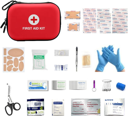 First Aid Kit, 109 Piece with Waterproof Case, for Car Accessories, Home Essentials, Travel, Camping, Hiking, Outdoor Gear