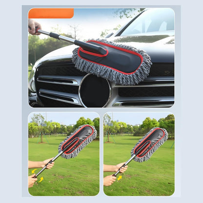 Mimoqk Auto Wash Brush, Portable Cleaning Duster, 2 x Extendable No Scratch Soft Tool for Exterior Maintenance, Household Dusting Detailing Automotive Interior Accessories, 35,43 pollici