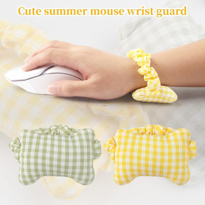 2PCS Wrist Rest for Mouse, Ergonomic Memory Foam Mouse Wrist Rest & Hand Rest for Mouse Summer, Small Non-Slip Base for Typing Pain, Mouse Pad Cushion for Office, Home, Gaming, Computer, Yellow/Cyan