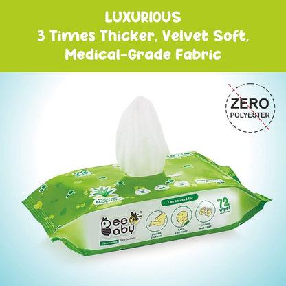 Bee.Baby. Fresh Aloe Vera Baby Wet Wipes - 1 Pack of 72 Pieces