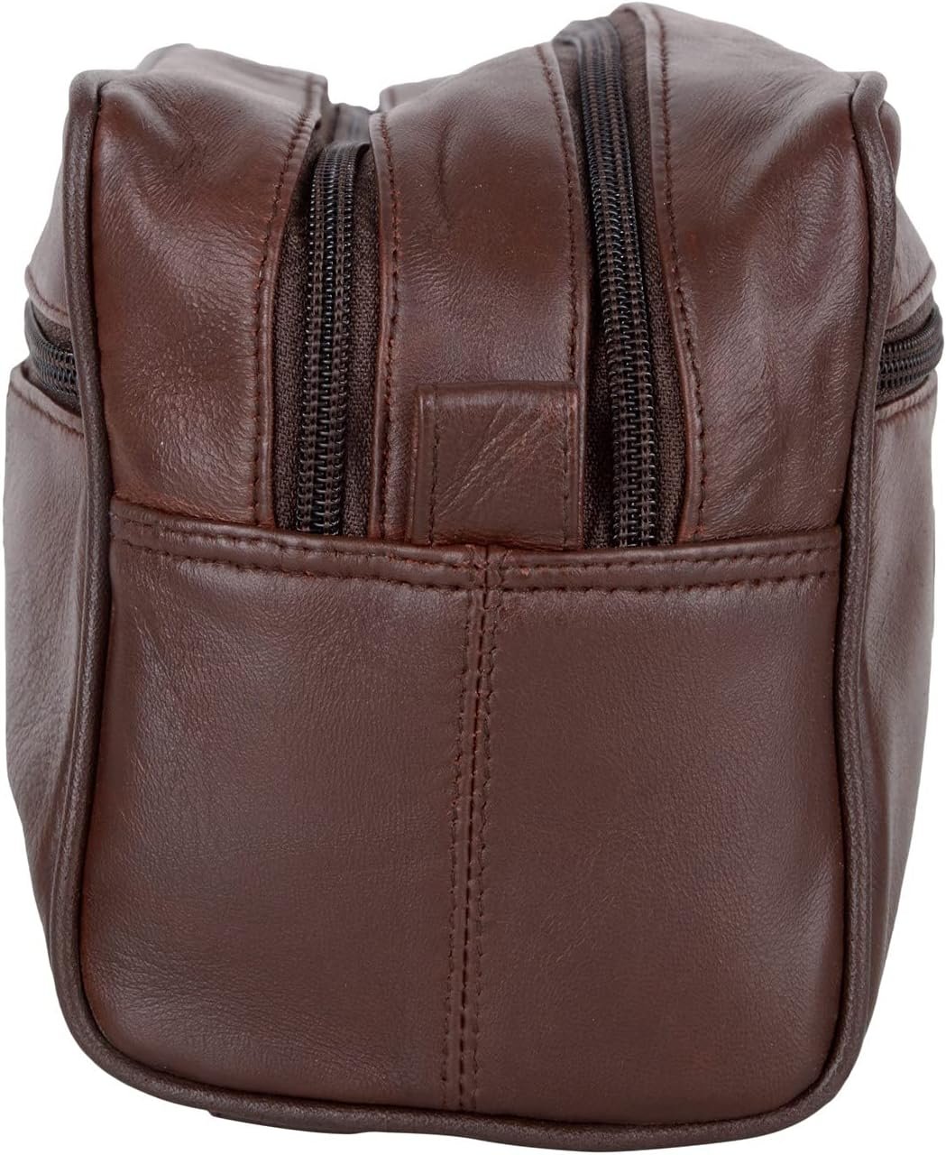 Liberty Leather- Brown Genuine Leather Toiletry Travel Bag for Men and Women, Dopp Kit, Bathroom Organizer Shaving Bag, Cosmetic Bag for Women, Hygiene and Grooming Kit Organizer