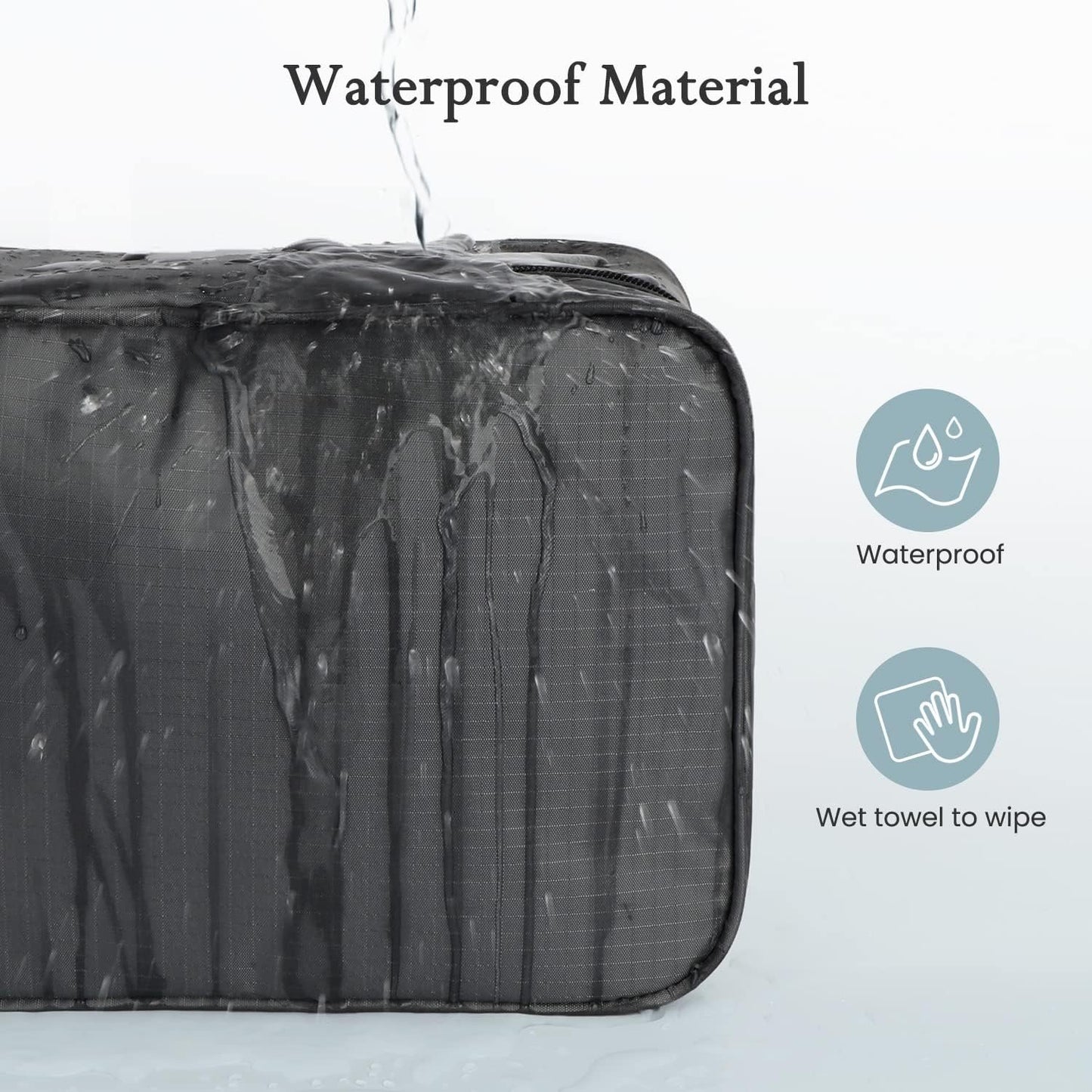 Mens Travel Toiletry Bag, Maxchange Hanging Toiletry Bag | Foldable Bathroom Kit with 6.8L Capacity for Men/Women | 4 Layers Portable Waterproof Mens Hygiene Bag | Travel Bathroom Organizer (Black)