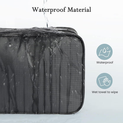 Mens Travel Toiletry Bag, Maxchange Hanging Toiletry Bag | Foldable Bathroom Kit with 6.8L Capacity for Men/Women | 4 Layers Portable Waterproof Mens Hygiene Bag | Travel Bathroom Organizer (Black)