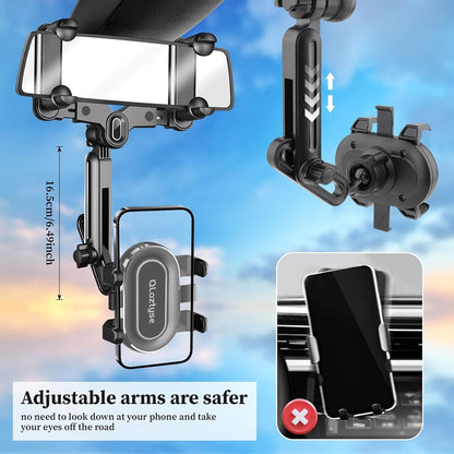 QLoztyse Car Rearview Mirror Holder Adjustable Multi-Function 360