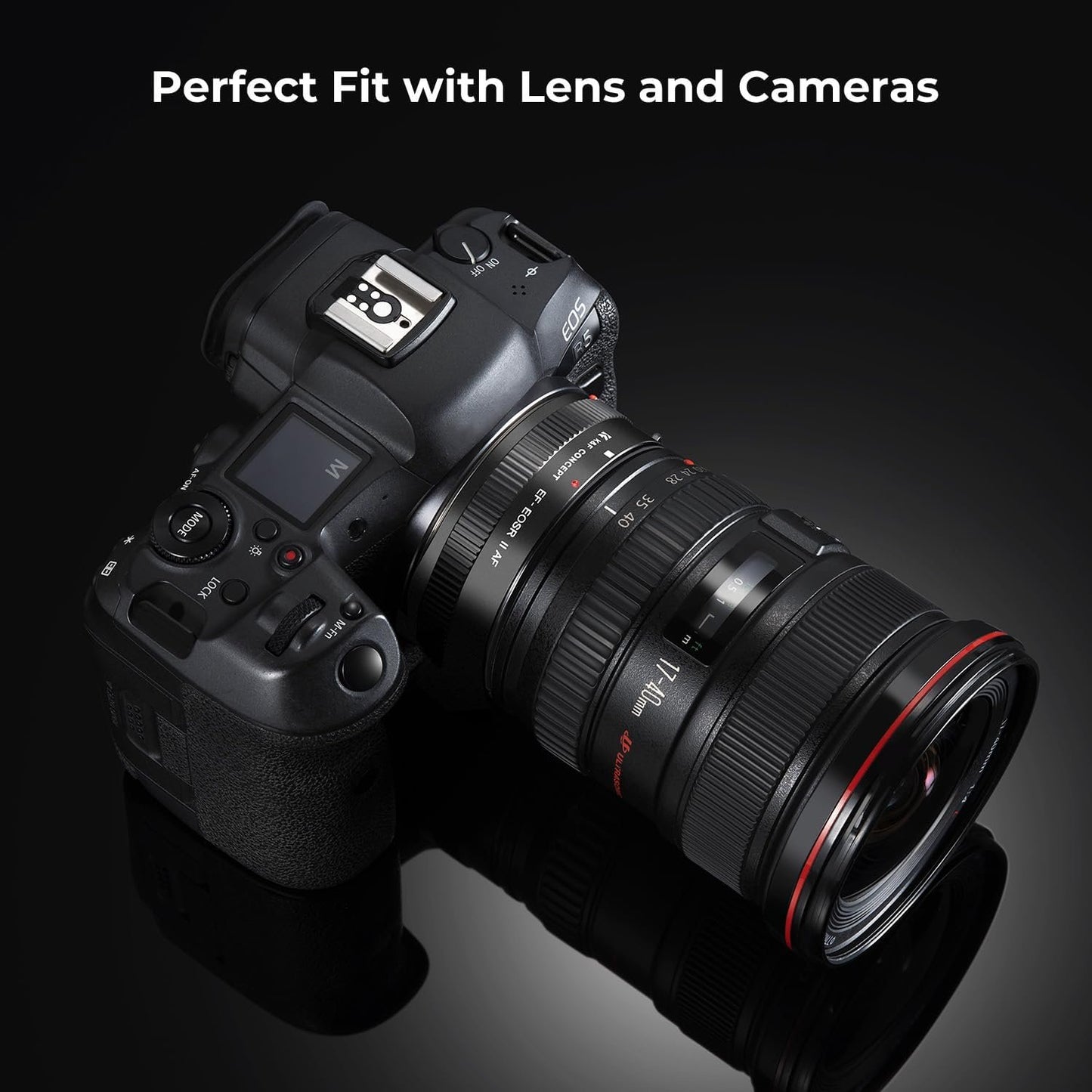 K&F Concept Auto Focus EF to EOS R Adapter, Electronic EF EF-S Lens to RF Mount Adapter with Removable Tripod Mount Compatible with Canon EF EF-S EOS RP R R6 R5 Cameras