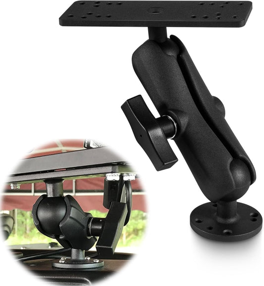 Aluminum Fish Finder Gimbal Mount with 1.5" / C Size Ball for Garmin, Lowrance, Humminbird & More - 360° Rotation & ±90° Tilt Adjustable Marine Electronics Depth Finder Mount