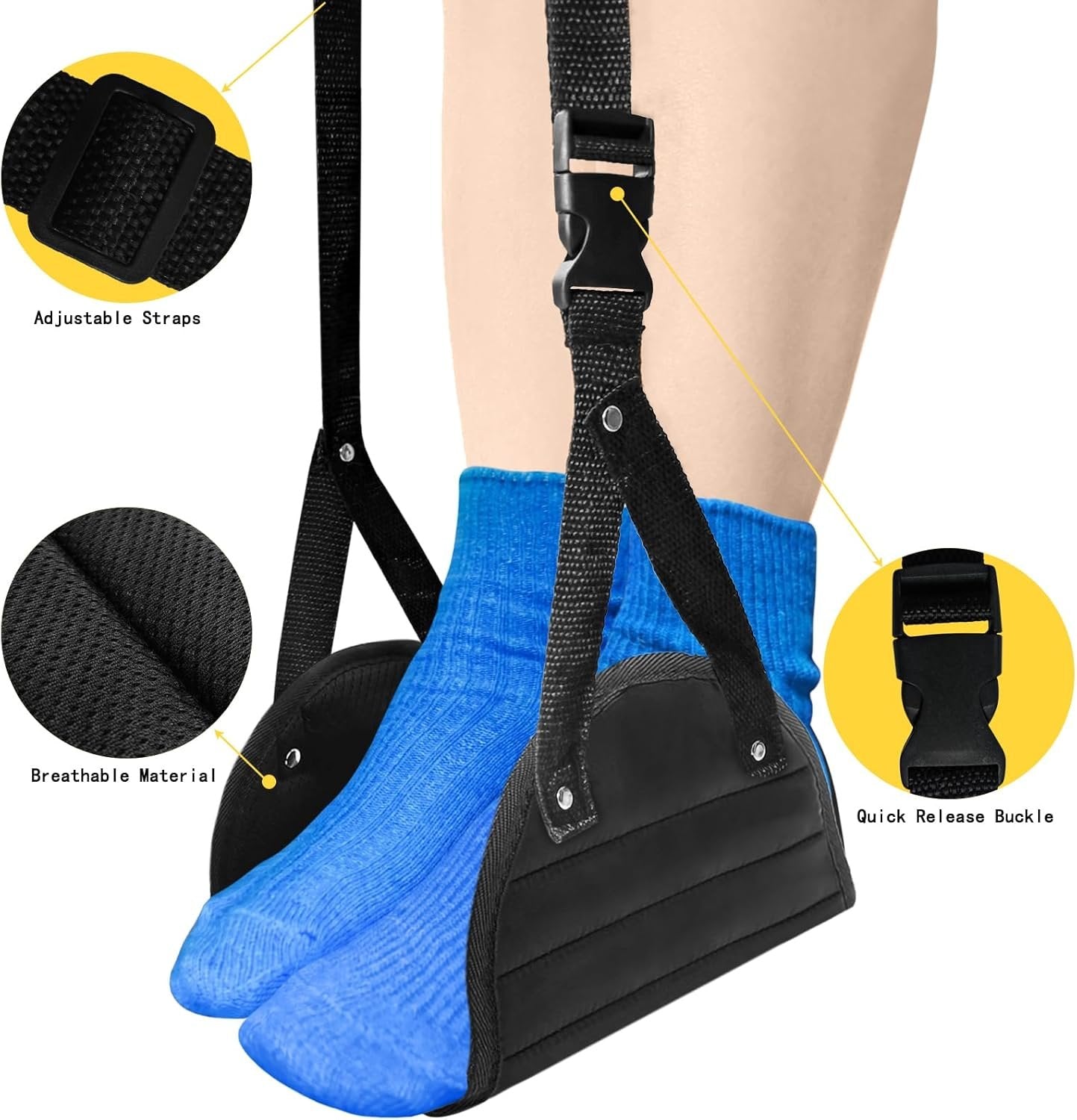 2 Pack Airplane Foot Hammock for Travel, Plane Flight Essentials, Comfy Foot Rest Hanger for Long Trips, Air Travel Footrest, Desk Foot Hammock