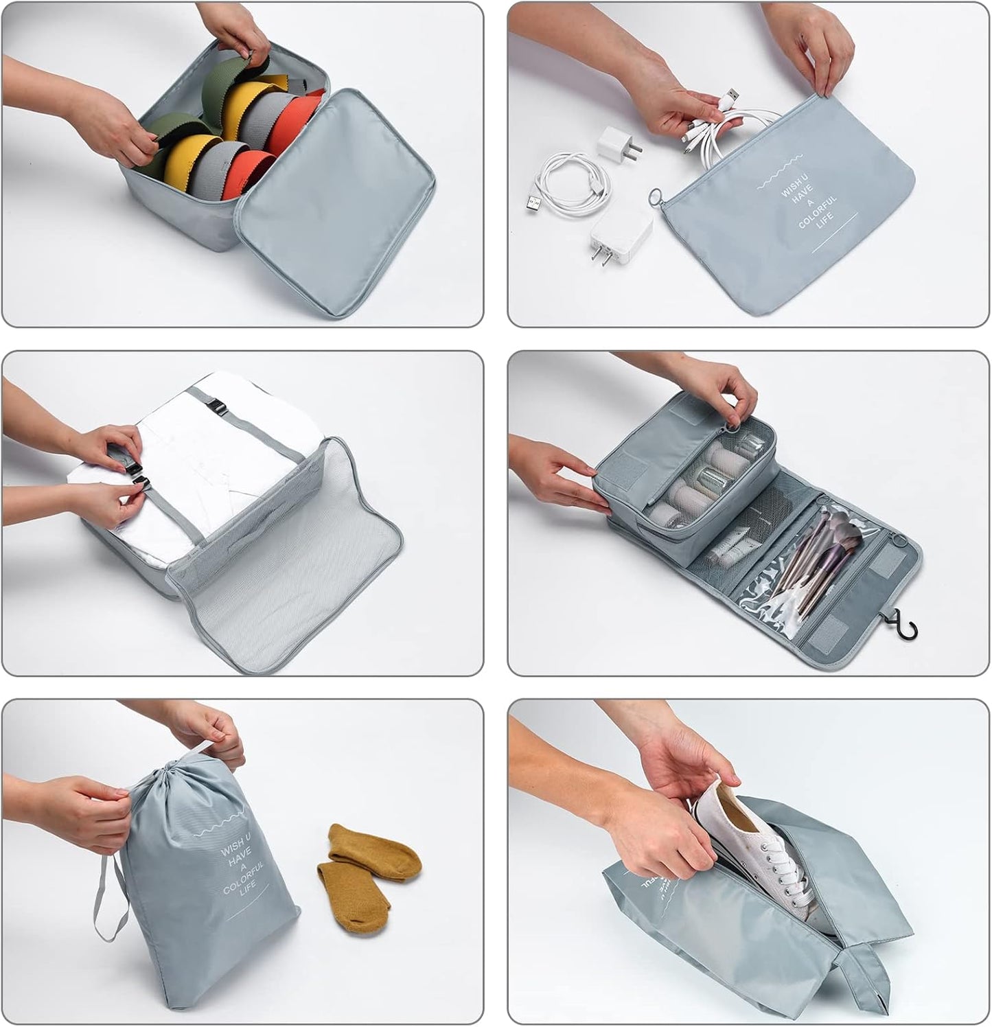 Joyoldelf Suitcase Organizer 9 Pieces Set, Packing Cubes for Packing Cube, Waterproof Travel Luggage Travel Organizer Set