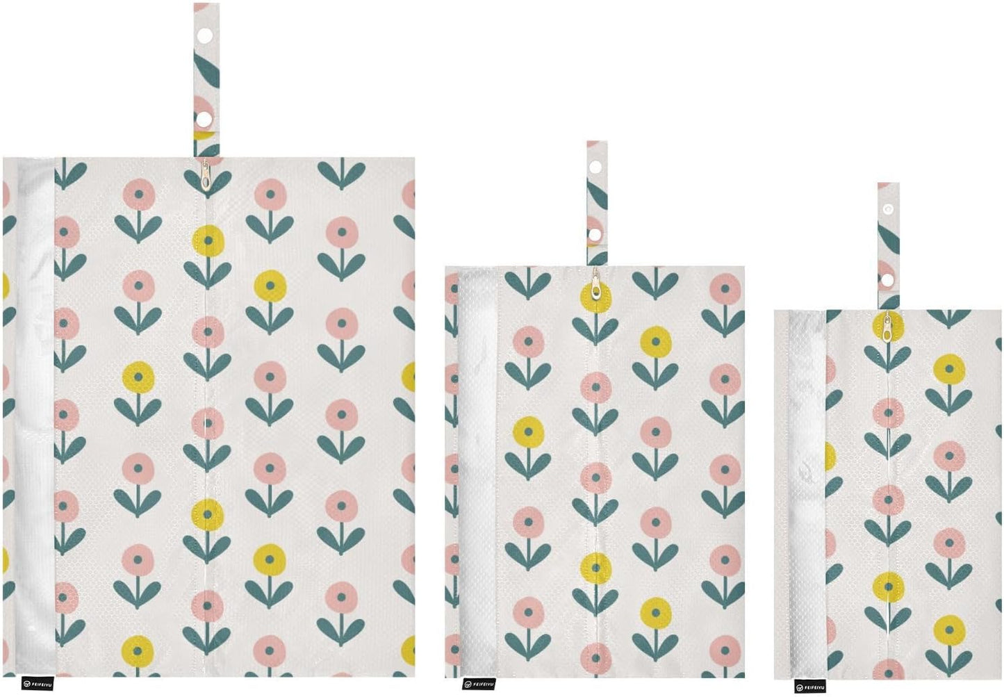 3 Set Packing Travel Organizer Rustic Flowers Cute Portable Closet Storage Compression Bags Bedroom Storage And Organization