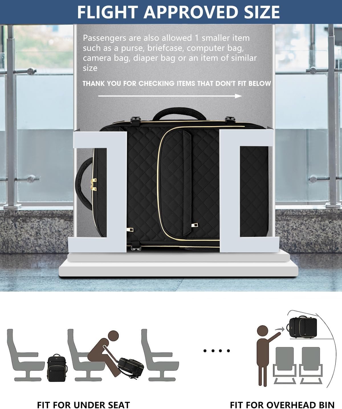 Carry on Women Travel Backpack: TSA Flight Approved Personal Item Backpacks Large 40L Waterproof Luggage Suitcase Backpack fit 17 Inch Laptop Weekender Overnight Traveling Bag with USB Charge